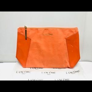 LANCOME Orange Cosmetics Pouch Zipper